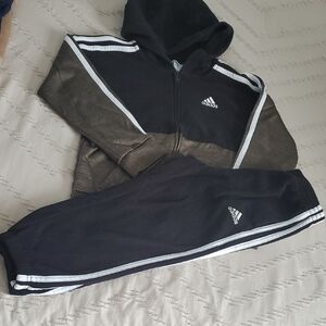 Adidas Kids Black and Olive Joggers